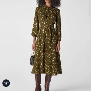 Whistles Shadow Spot Print Shirt Dress